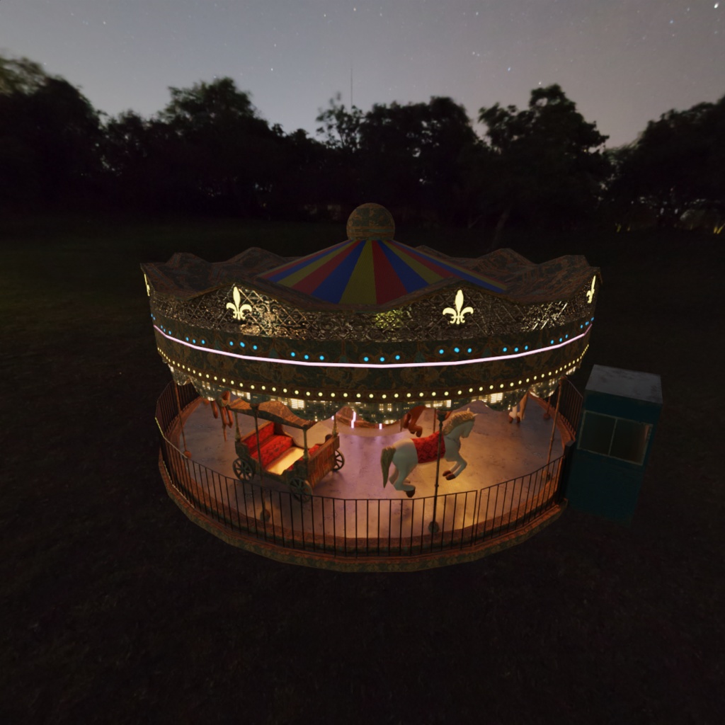3DCG【Merry-go-round】メリーゴーランド 遊園地