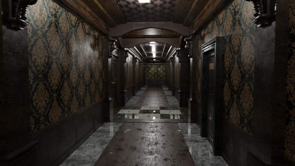 3DCG【victorian_corridor】洋館風廊下セット