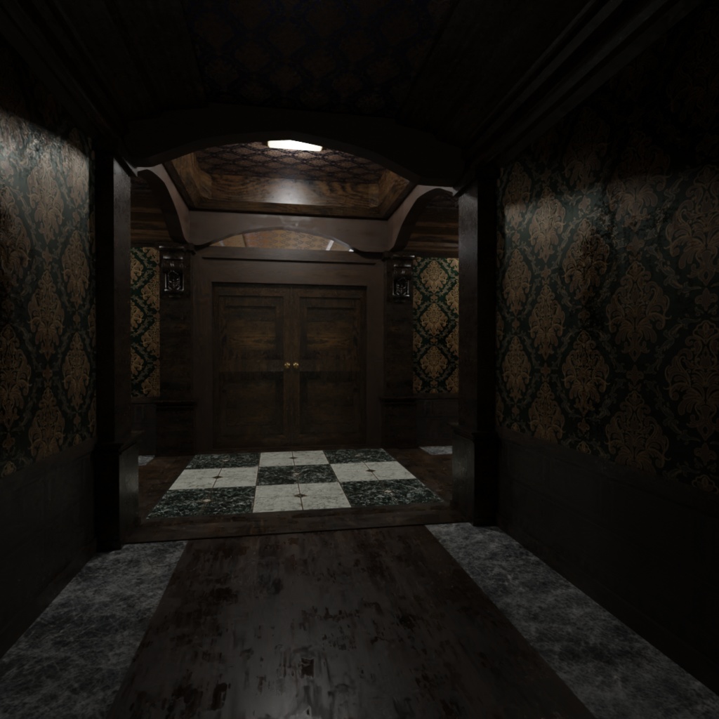 3DCG【victorian_corridor】洋館風廊下セット