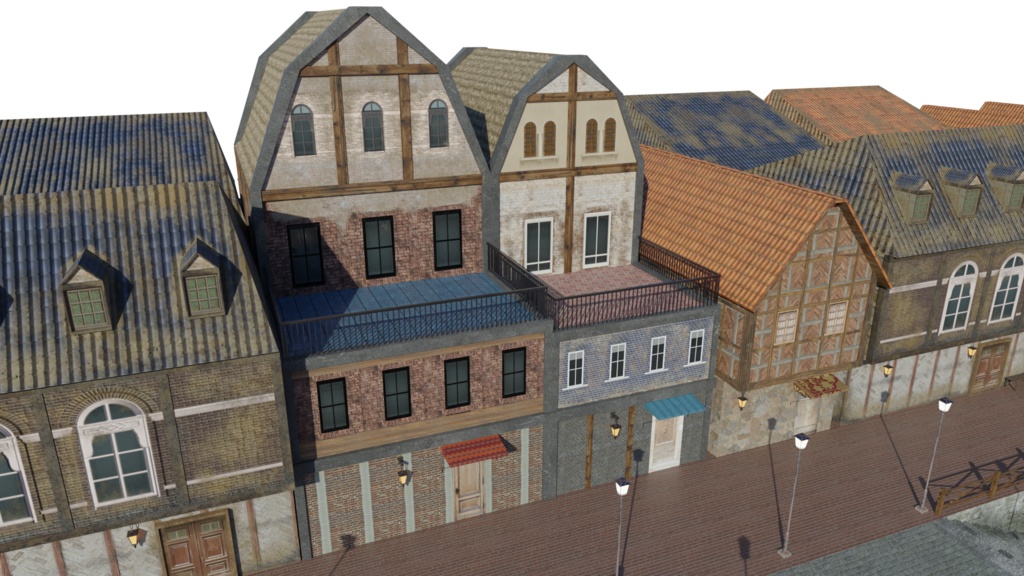 3DCG【medieval_port_set】中世風 港セット