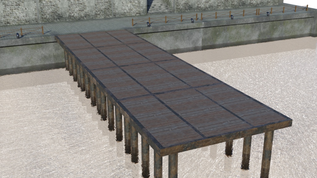 3DCG【medieval_port_set】中世風 港セット