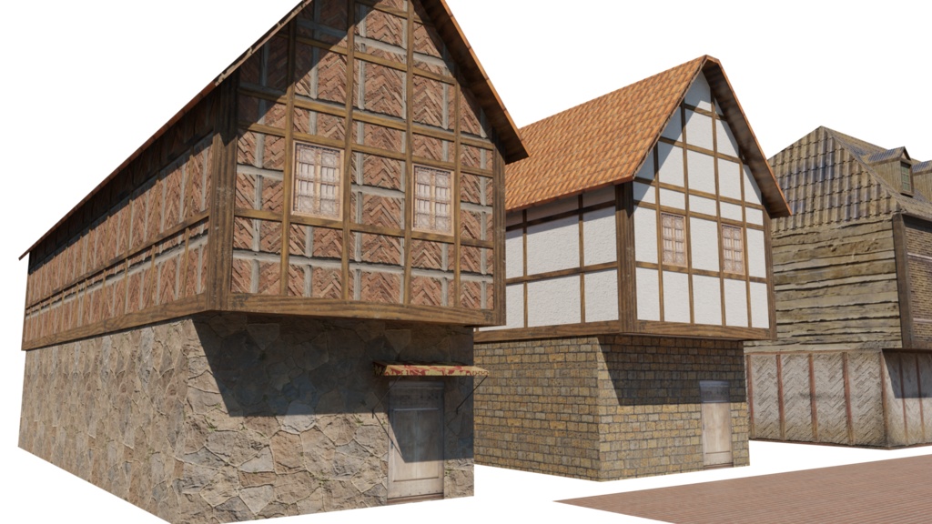 3DCG【medieval_port_set】中世風 港セット