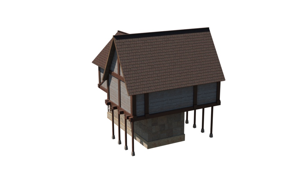 3DCG【medieval_building】中世風 家