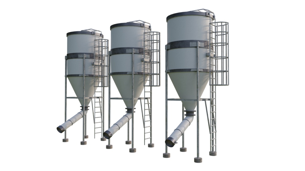 3DCG【feed_tank】飼料タンク 牧場