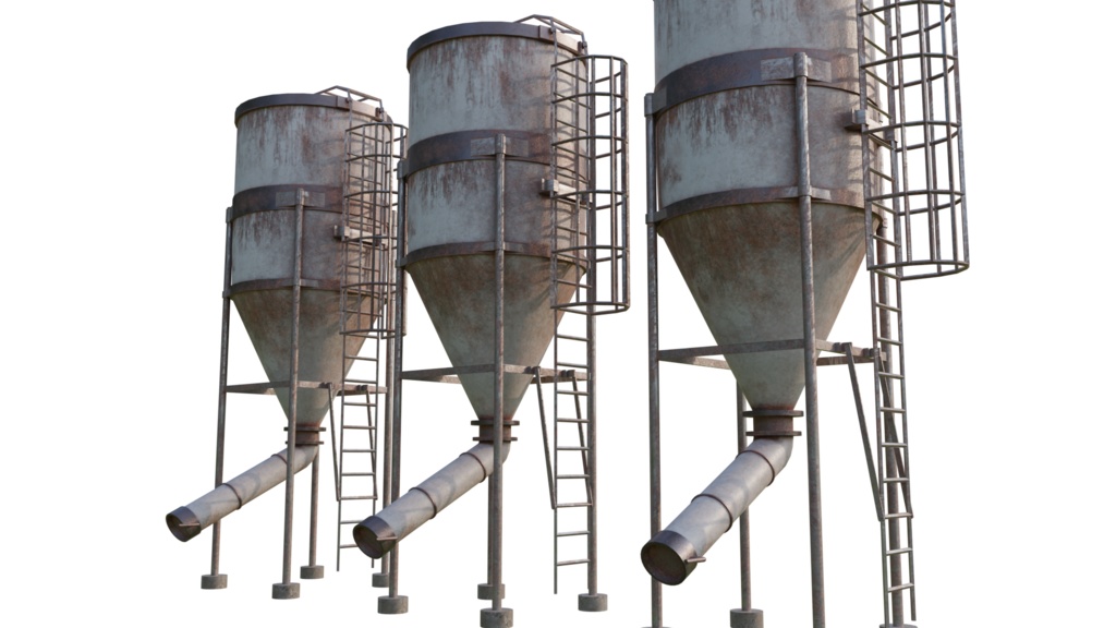 3DCG【feed_tank】飼料タンク 牧場