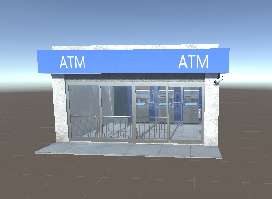 3DCG【ATM_set】ATMコーナーセット