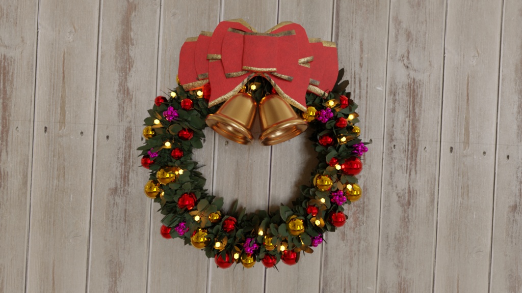 3DCG【Christmas_wreath】クリスマスリース
