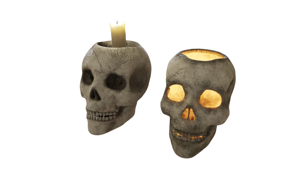 3DCG【skeleton_candle】スケルトンキャンドル