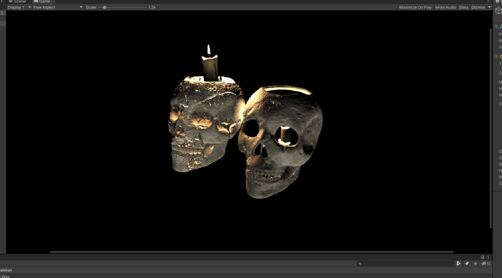 3DCG【skeleton_candle】スケルトンキャンドル