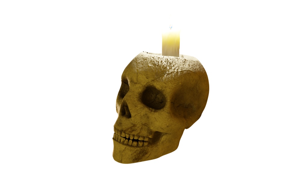 3DCG【skeleton_candle】スケルトンキャンドル