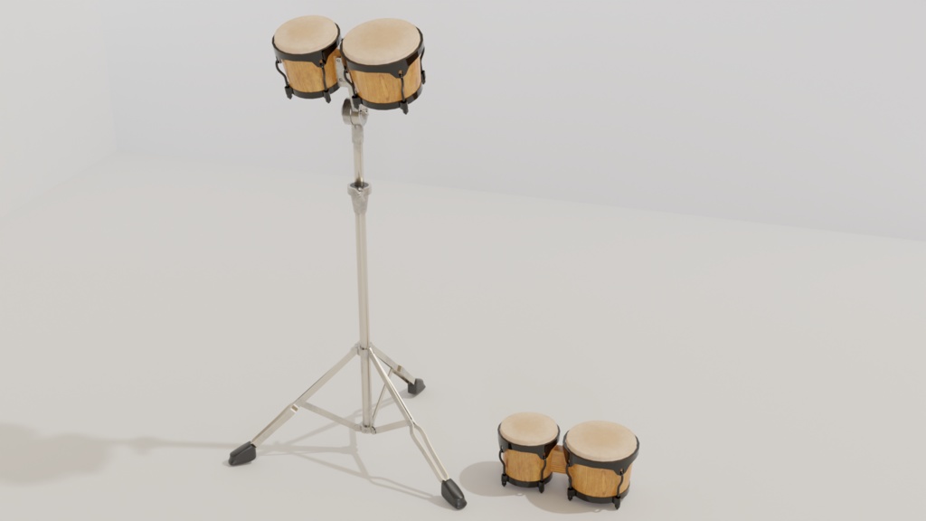 3DCG【bongo_set】ボンゴ 楽器セット
