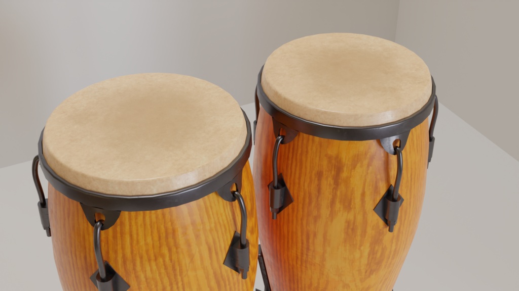 3DCG【conga_set】コンガ 楽器セット