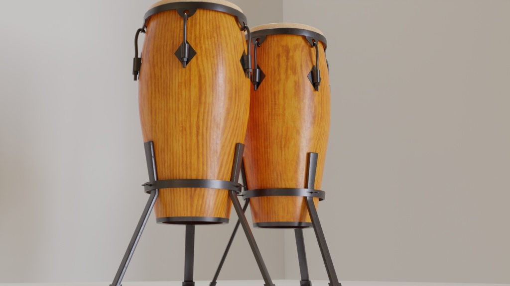 3DCG【conga_set】コンガ 楽器セット