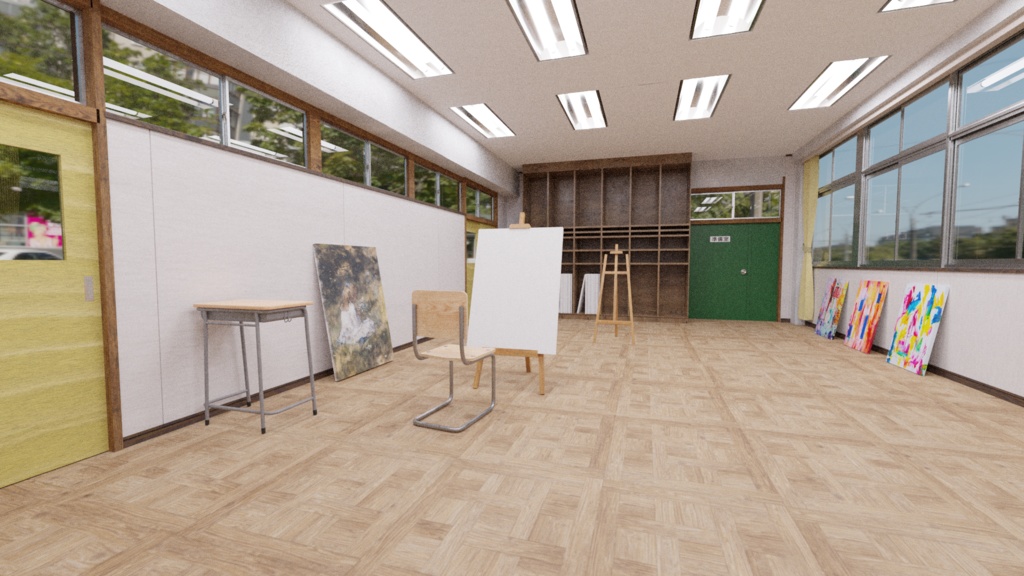 3DCG【Art_room】美術室 学校 教室