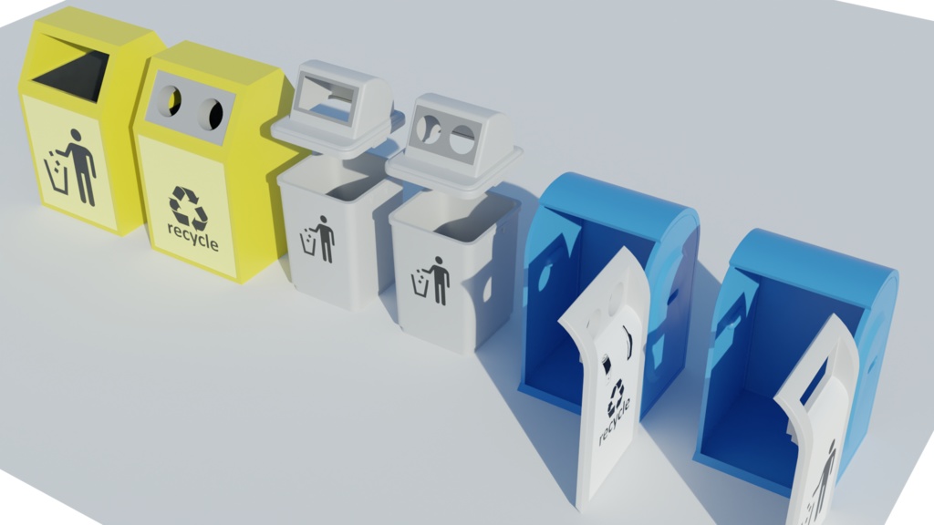 3DCG【garbage_box_set】ゴミ箱