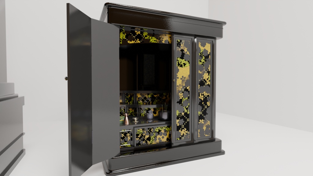 3DCG【Buddhist_altar】仏壇 仏具