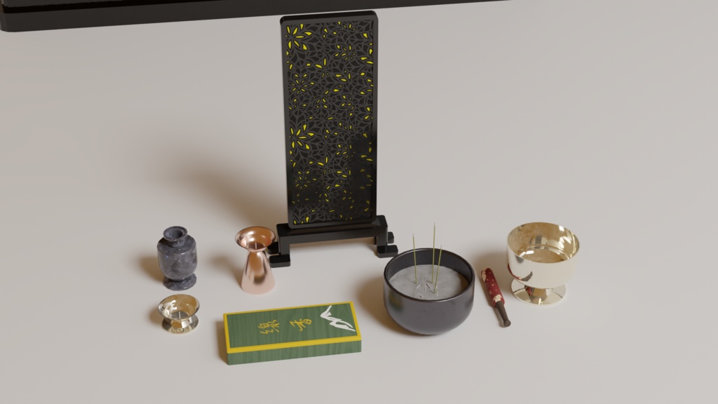 3DCG【Buddhist_altar】仏壇 仏具