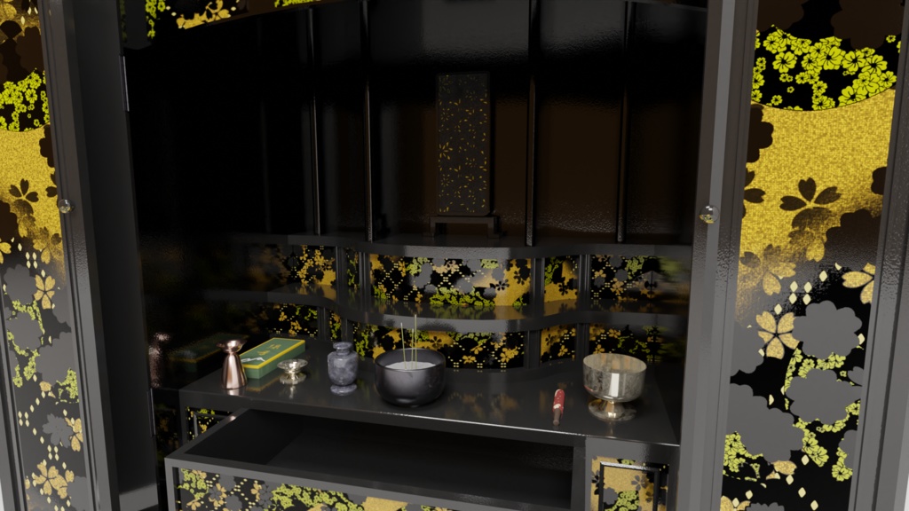 3DCG【Buddhist_altar】仏壇 仏具