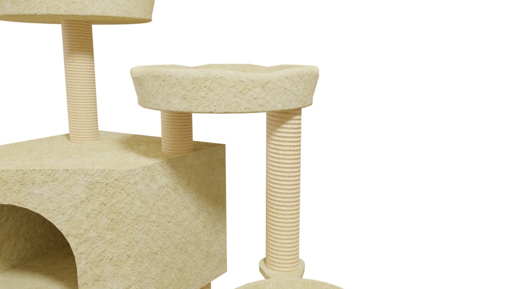 3DCG【cat_tower_set】キャットタワー&爪とぎセットモデル