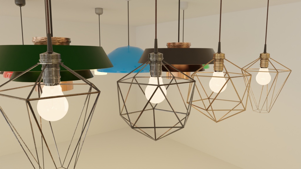 3DCG【ceiling_light_set】シーリングライトセット