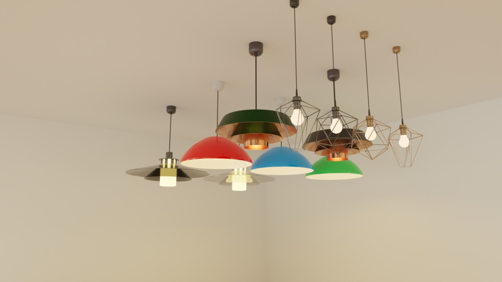 3DCG【ceiling_light_set】シーリングライトセット
