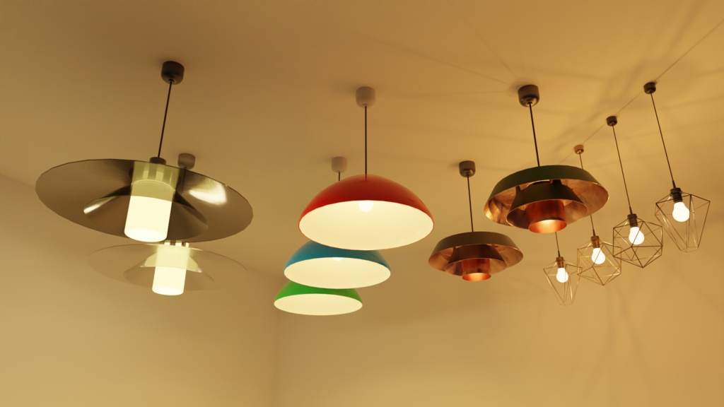 3DCG【ceiling_light_set】シーリングライトセット