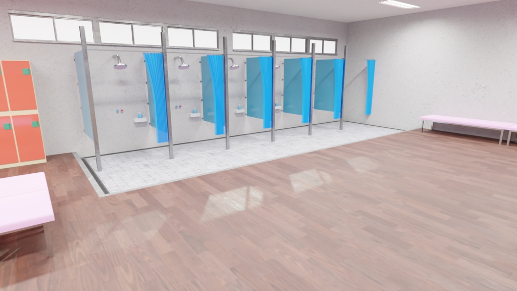 3DCG【pool】学校のプール 屋外プール