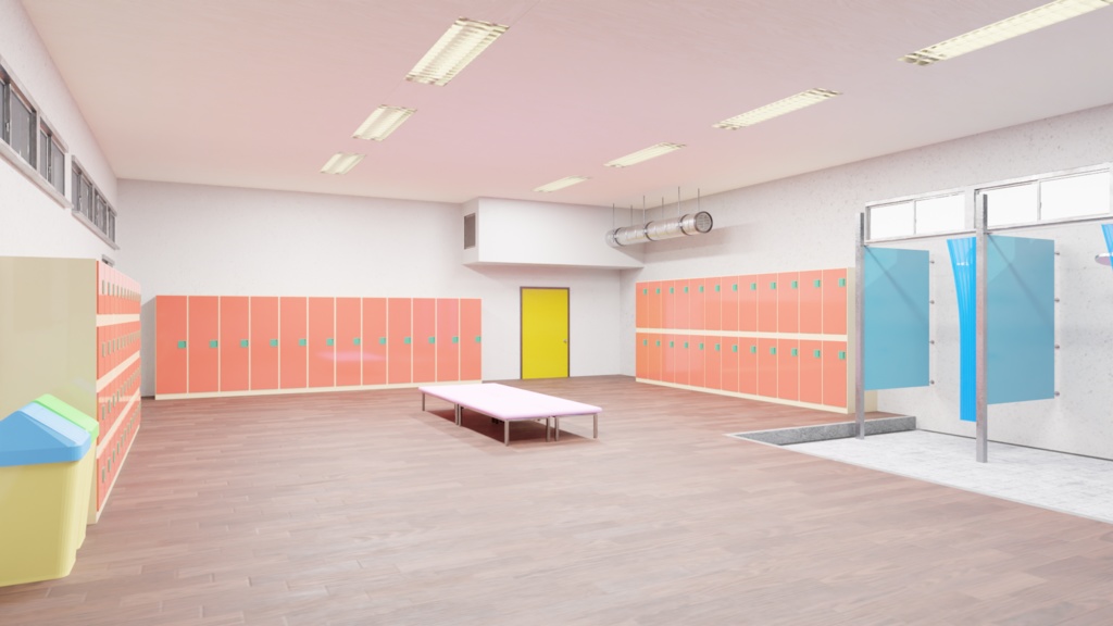 3DCG【pool】学校のプール 屋外プール