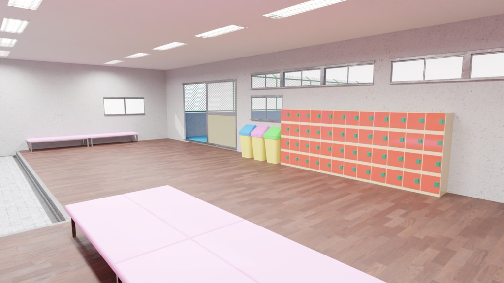 3DCG【pool】学校のプール 屋外プール