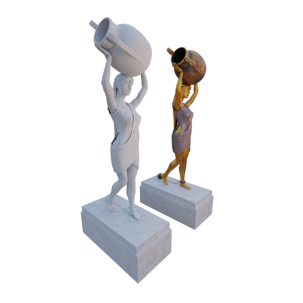 3DCG【sculpture_statue2】彫刻像/女性像