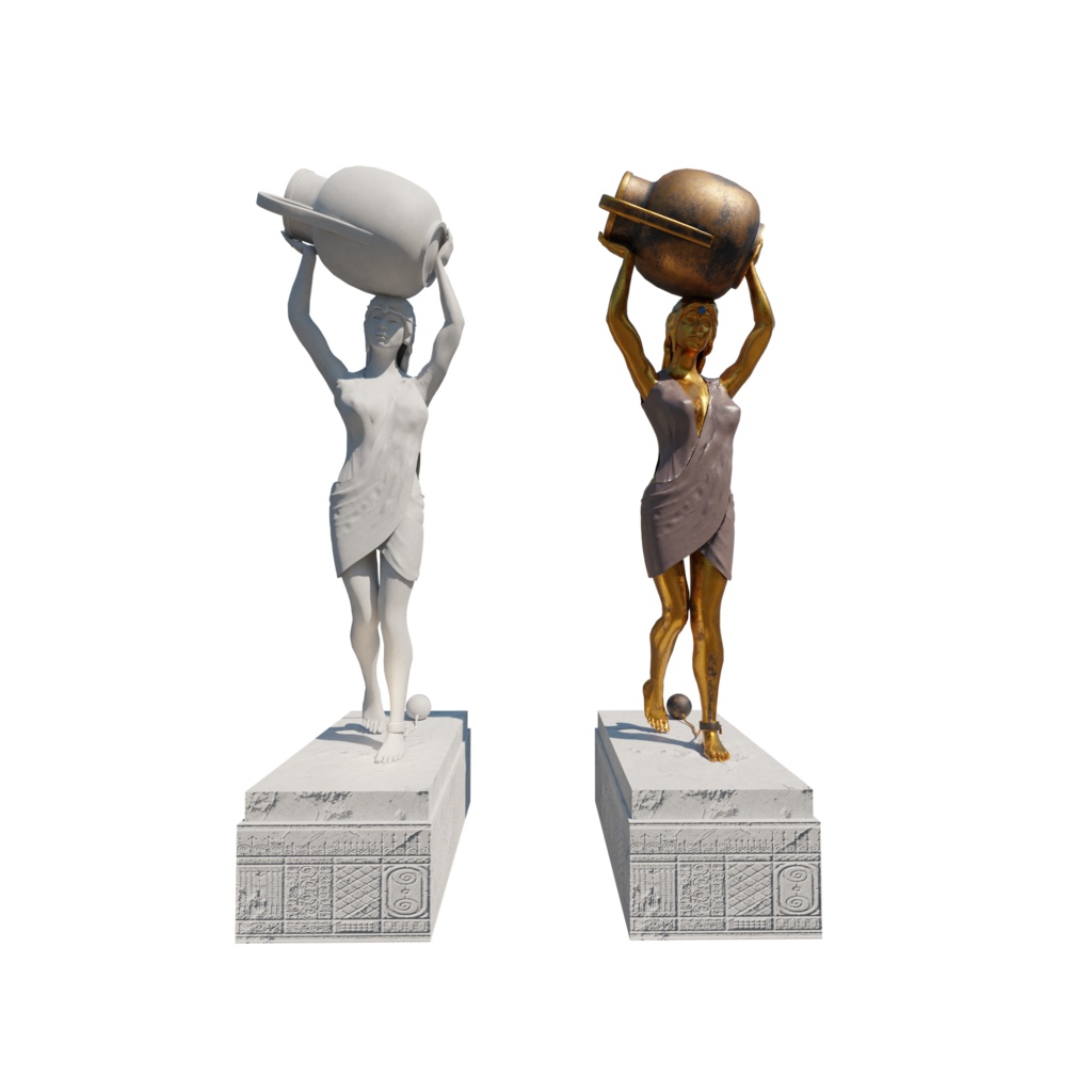 3DCG【sculpture_statue2】彫刻像/女性像