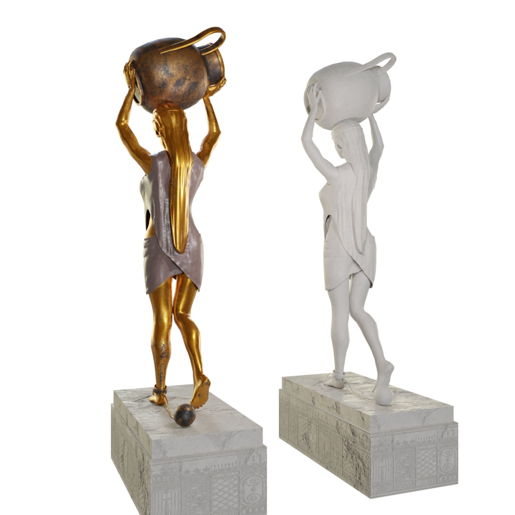 3DCG【sculpture_statue2】彫刻像/女性像