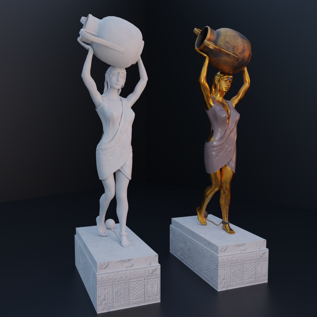 3DCG【sculpture_statue2】彫刻像／女性像