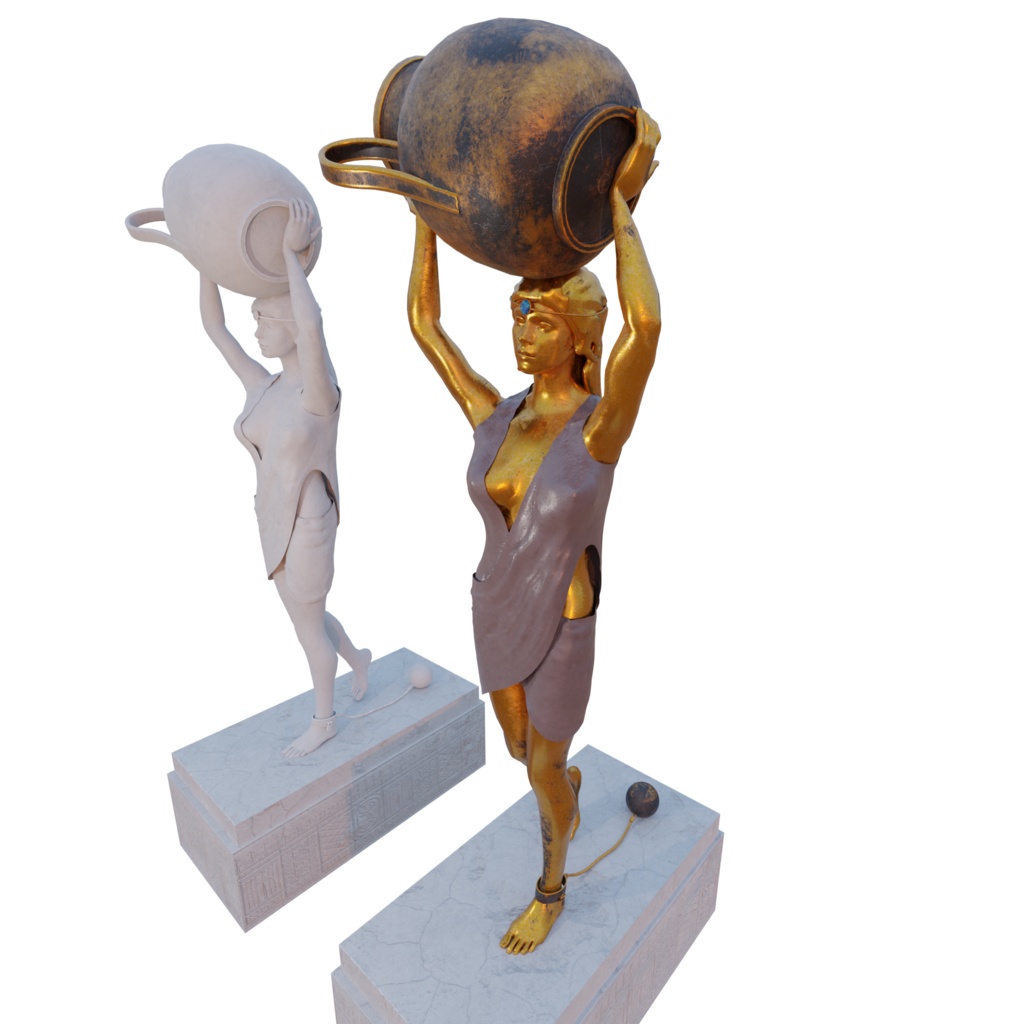 3DCG【sculpture_statue2】彫刻像/女性像