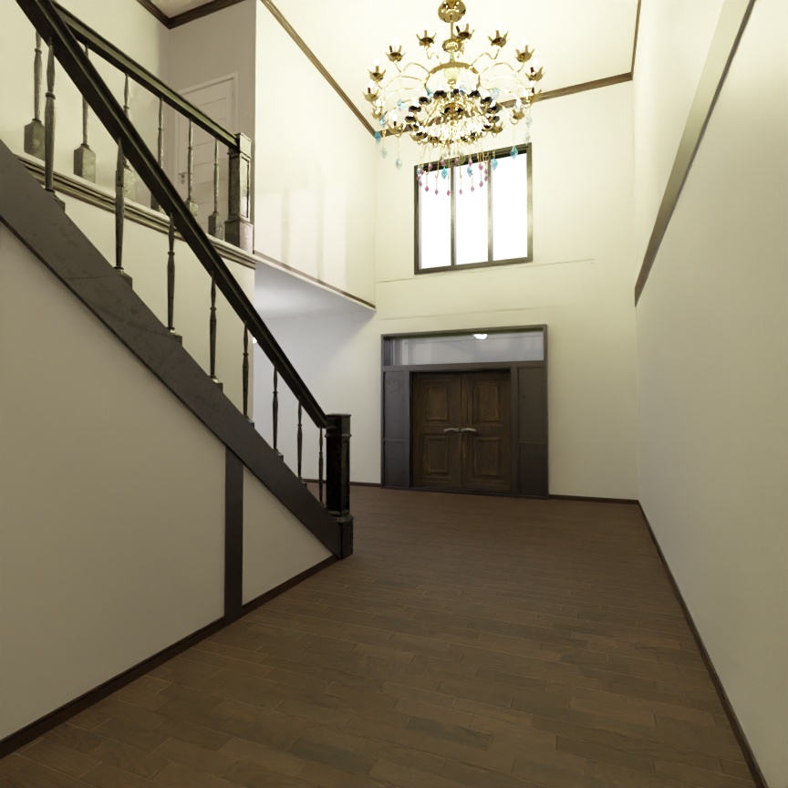3DCG【house】古めの大きな家