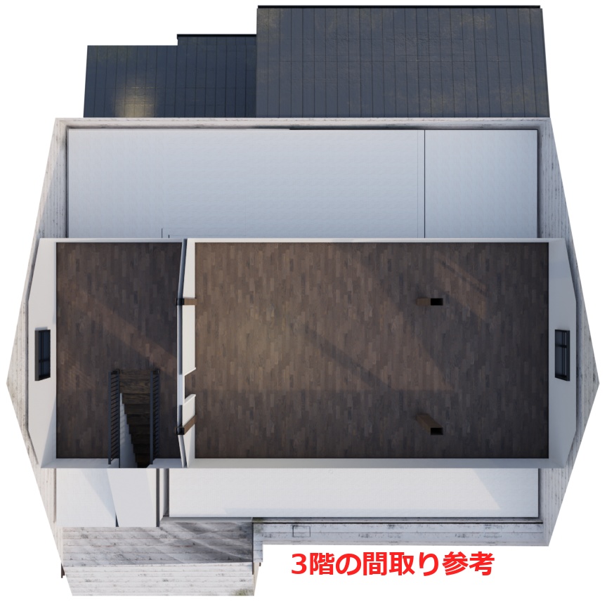 3DCG【house】古めの大きな家