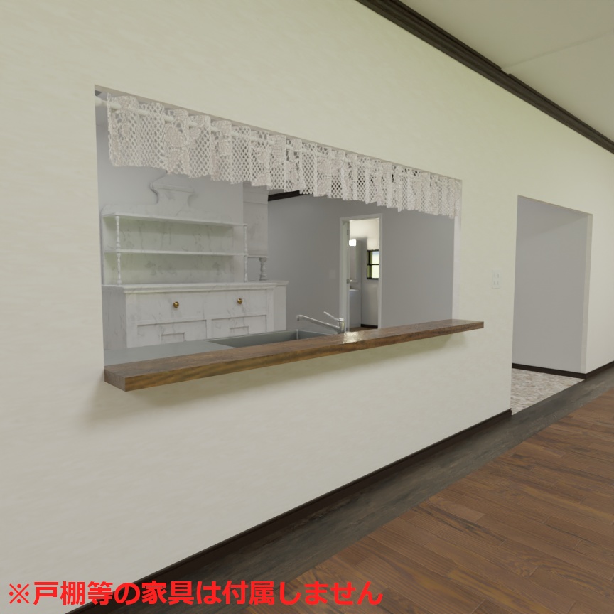 3DCG【house】古めの大きな家