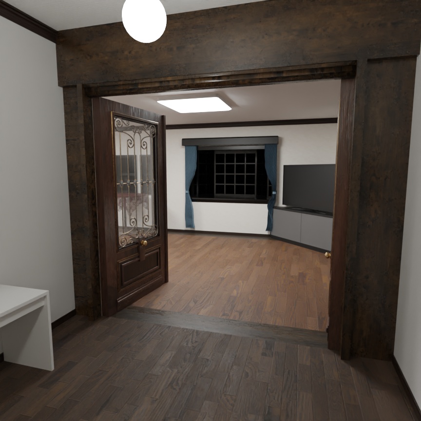 3DCG【house】古めの大きな家