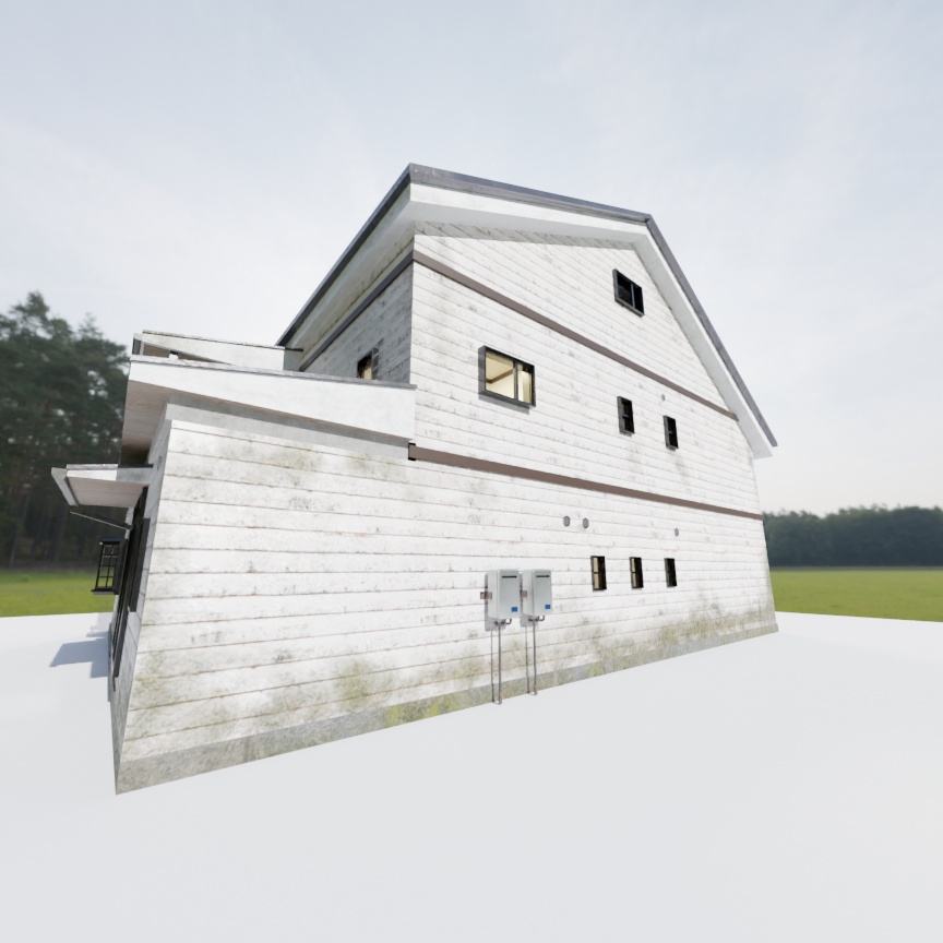 3DCG【house】古めの大きな家