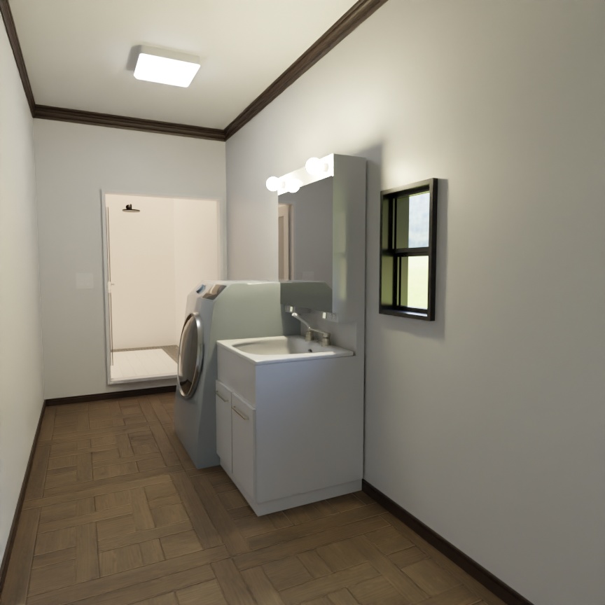 3DCG【house】古めの大きな家