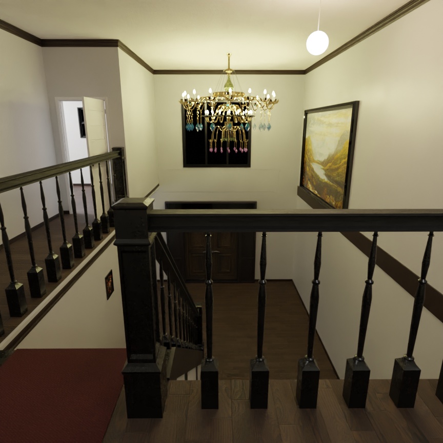 3DCG【house】古めの大きな家