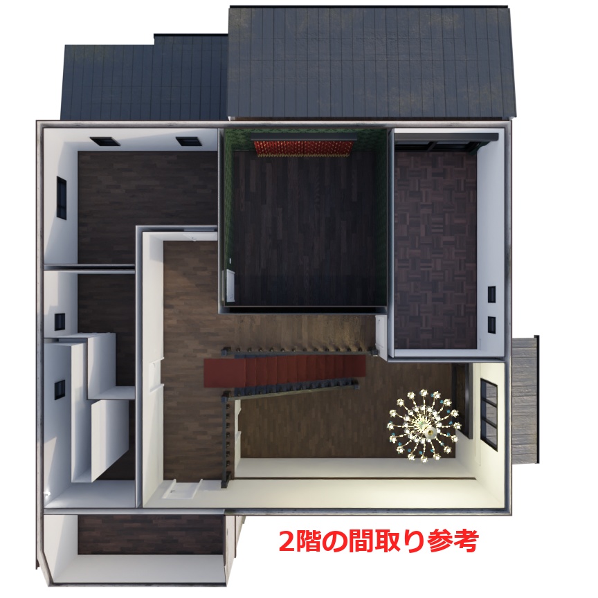 3DCG【house】古めの大きな家