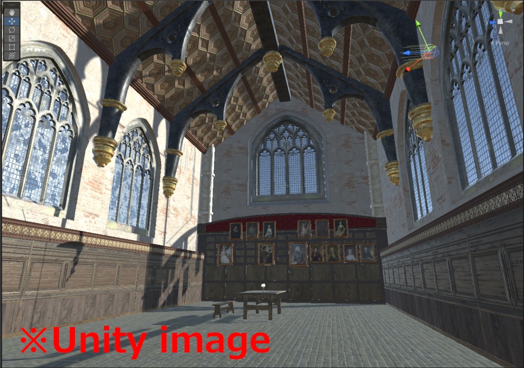 3DCG【merieval_building3】ホグワーツ風の広間