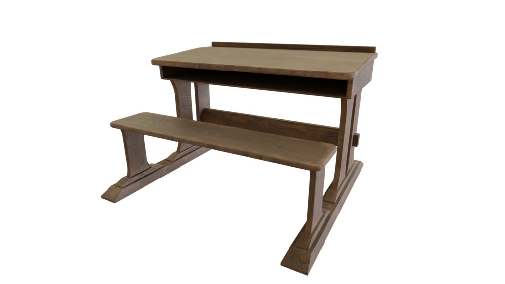 3DCG【medieval_desk】中世風の机