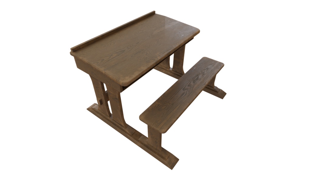 3DCG【medieval_desk】中世風の机