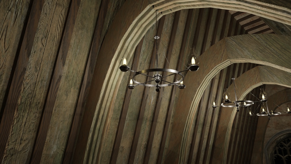 3DCG【medieval_building4】ホグワーツ風の広間2