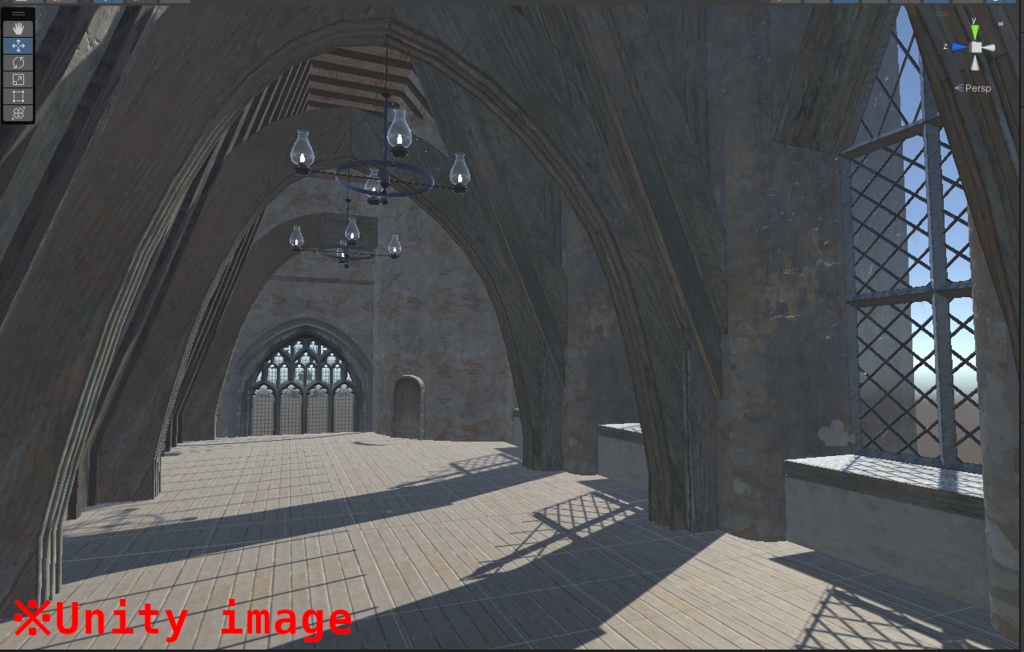 3DCG【medieval_building4】ホグワーツ風の広間2