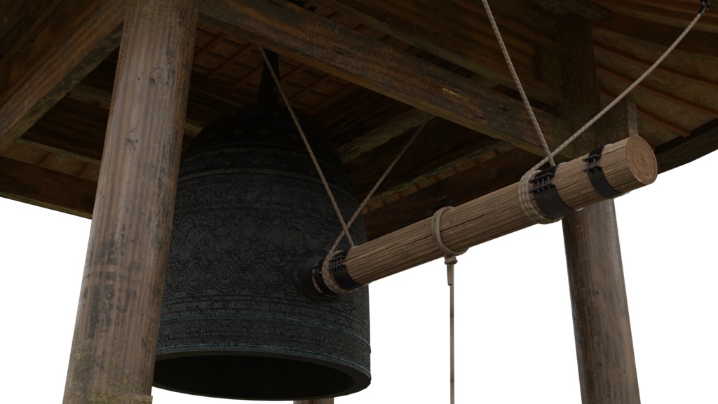3DCG【temple_bell】お寺の鐘