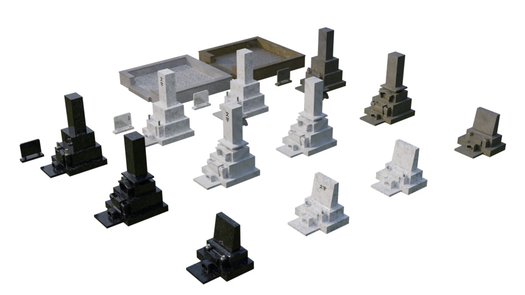 3DCG【jp_grave】お墓セット