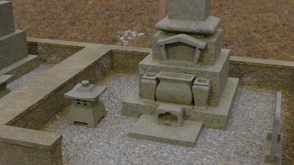 3DCG【jp_grave】お墓セット